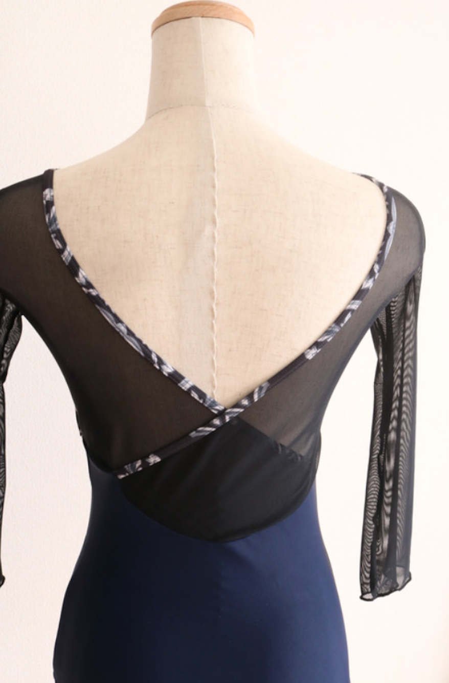Lady Sleeve Leotard (BlackNavy)