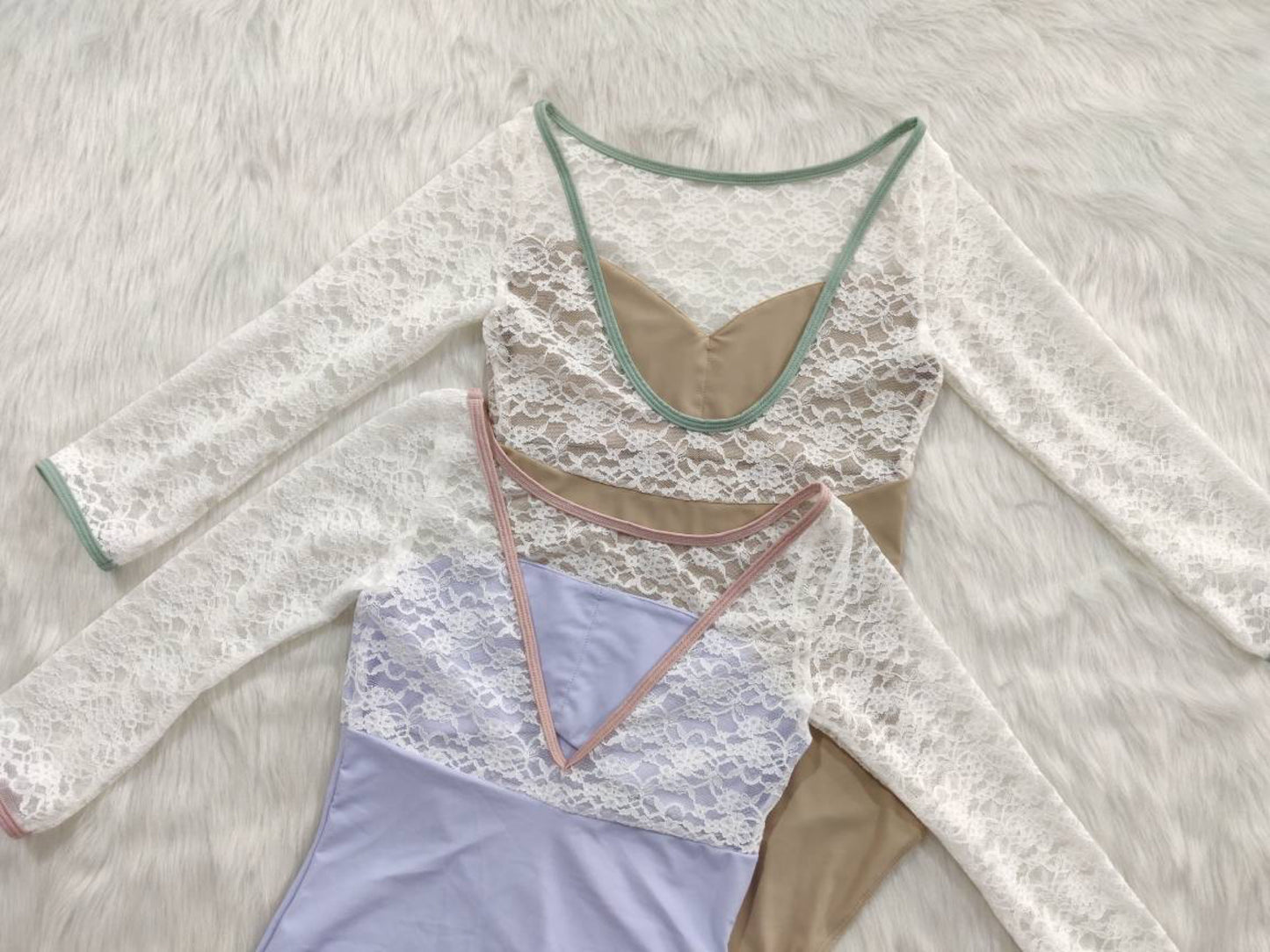 Lovely Lace Sleeve Leotard♡(Lavender)