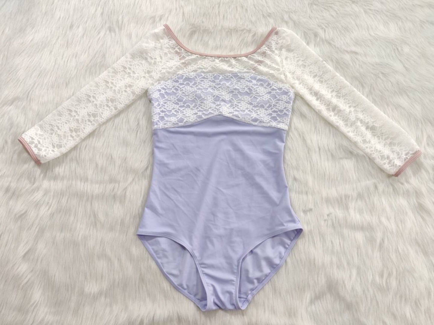 Lovely Lace Sleeve Leotard♡(Lavender)
