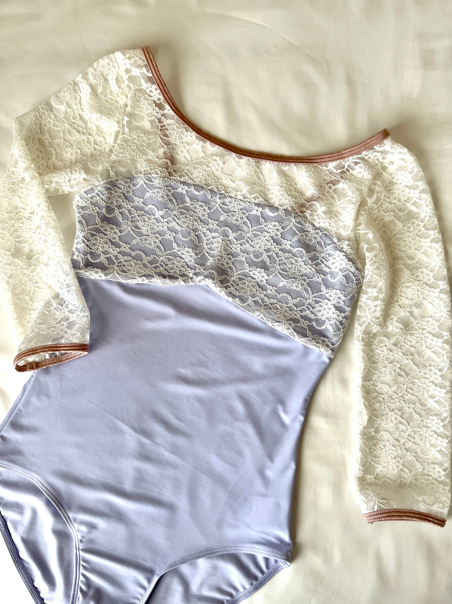 Lovely Lace Sleeve Leotard♡(Lavender)