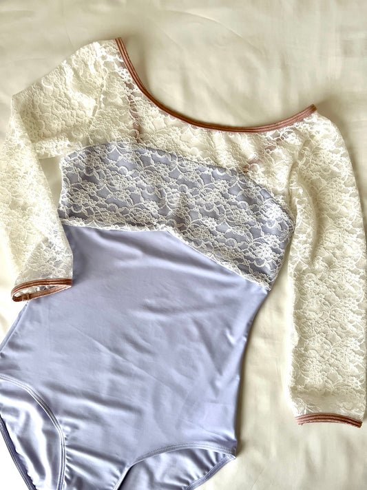 Lovely Lace Sleeve Leotard♡(Lavender)