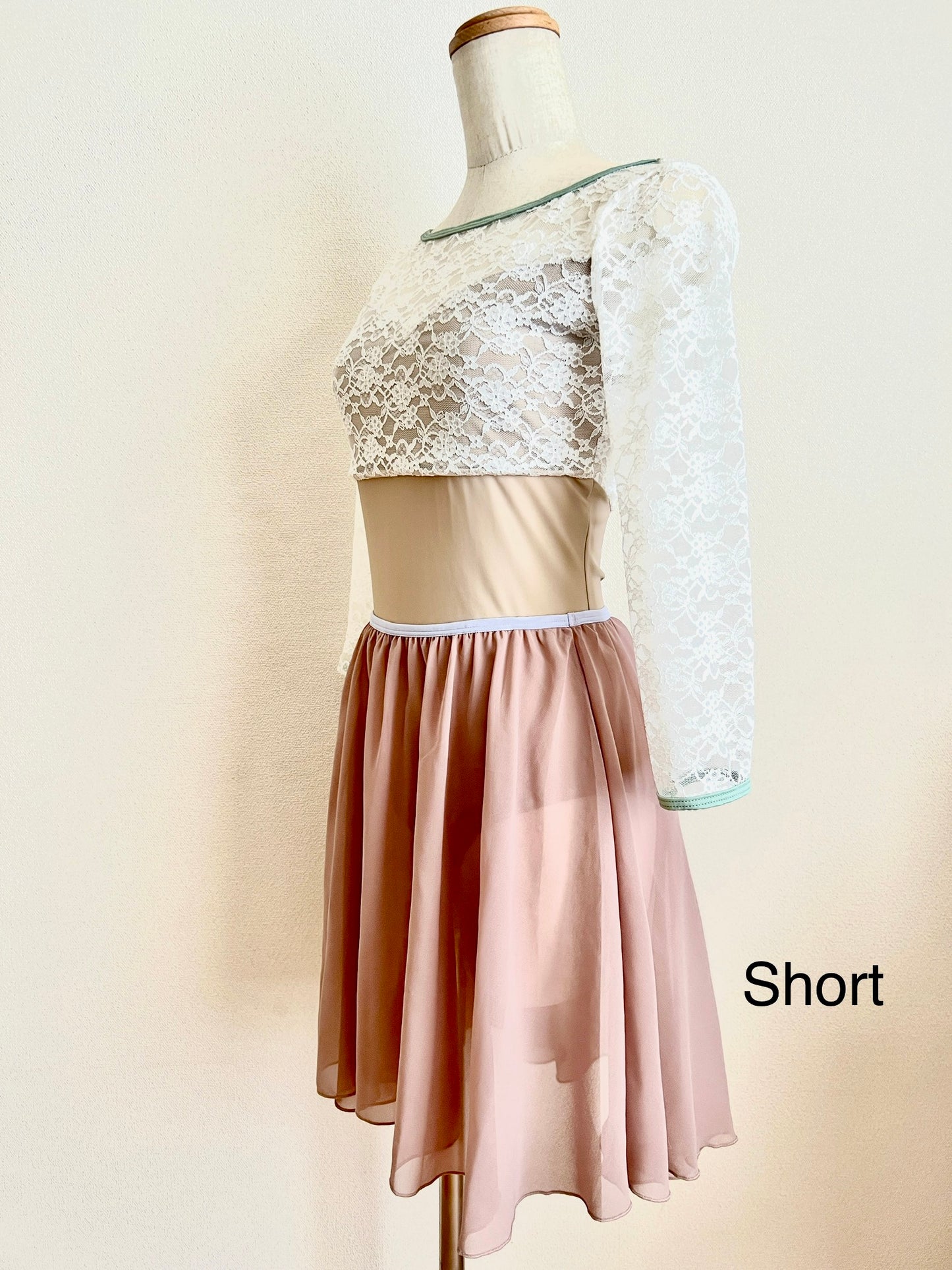 Circle Chiffon Skirt(Beige Pink)