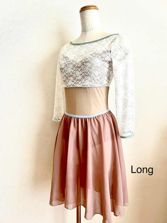Circle Chiffon Skirt(Beige Pink)