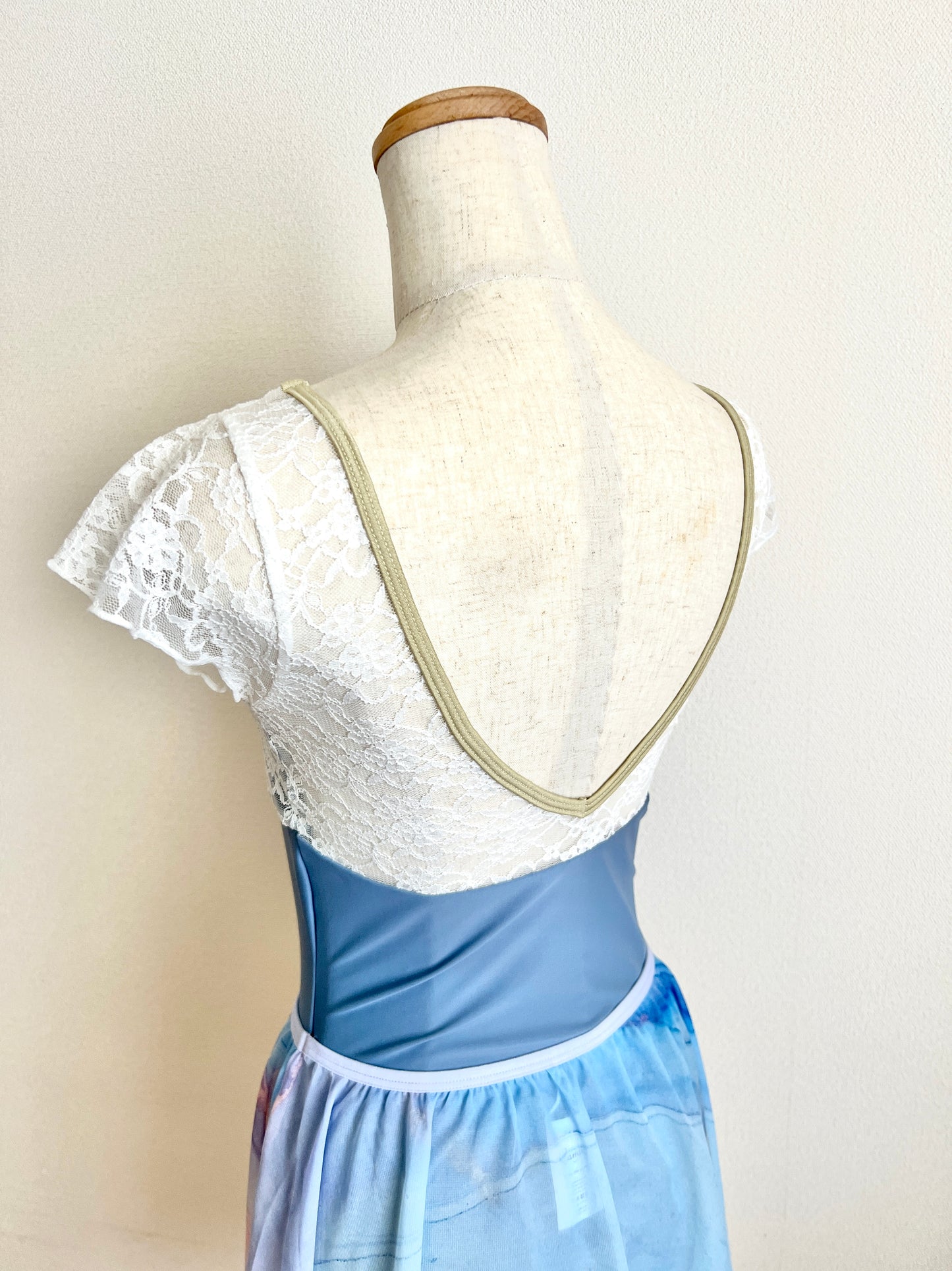French Sleeve Lace Leotard