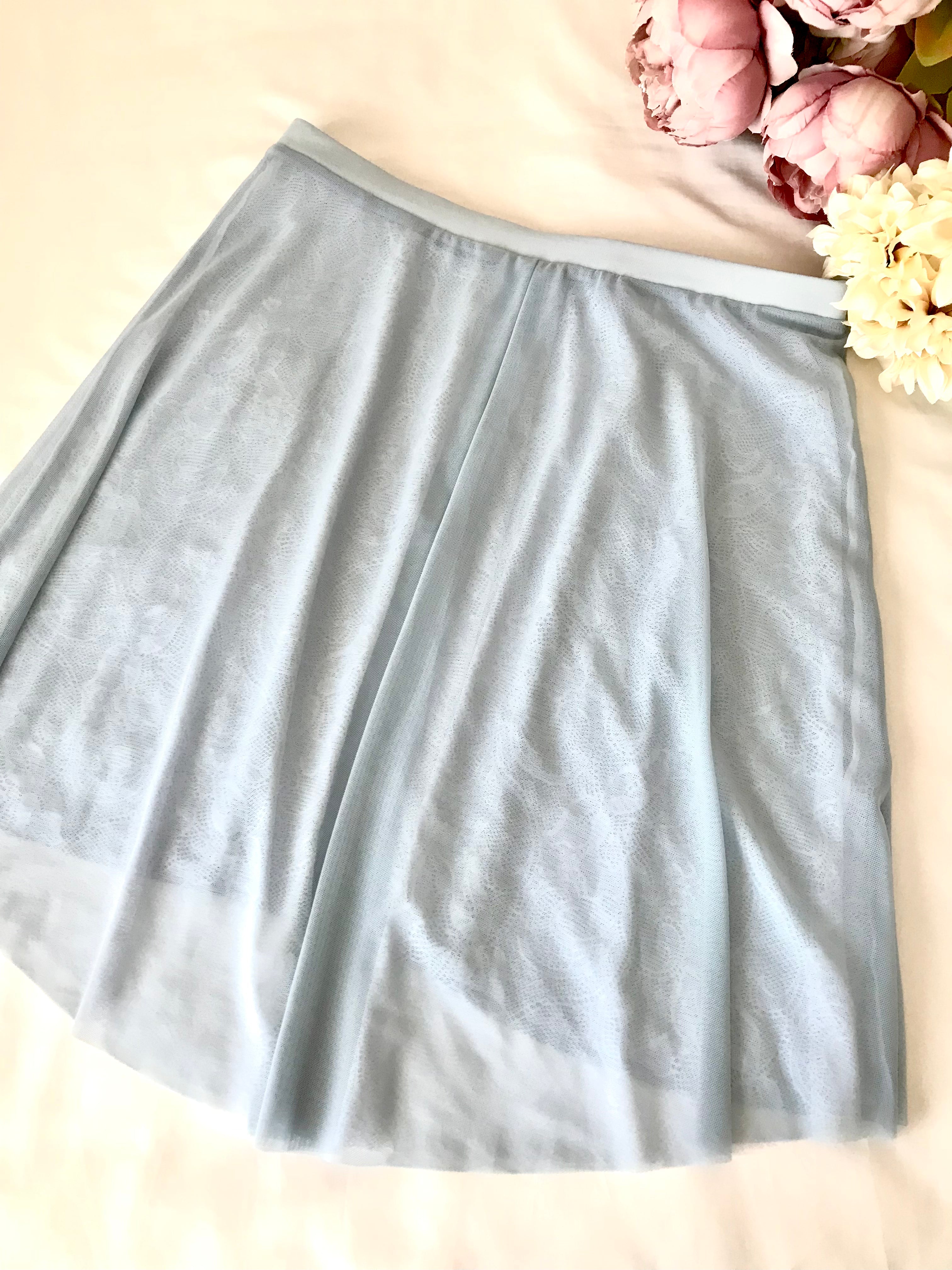 Reversible Lace Skirt(Smoky Blue)