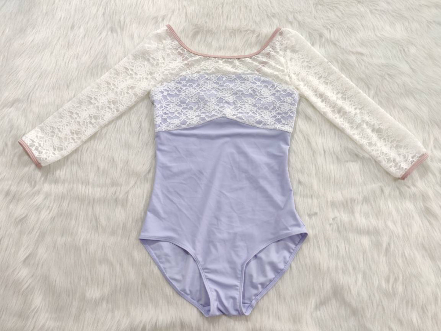 Lovely Lace Sleeve Leotard♡（Lavender)