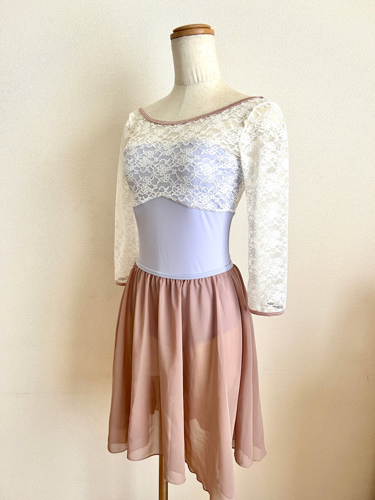 Lovely Lace Sleeve Leotard♡（Lavender)